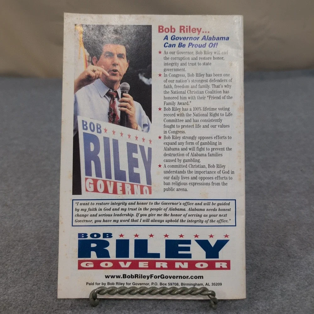 Bob Riley Friends Family Favorites Cookbook Governor Alabama Campaign - Picture 2 of 2